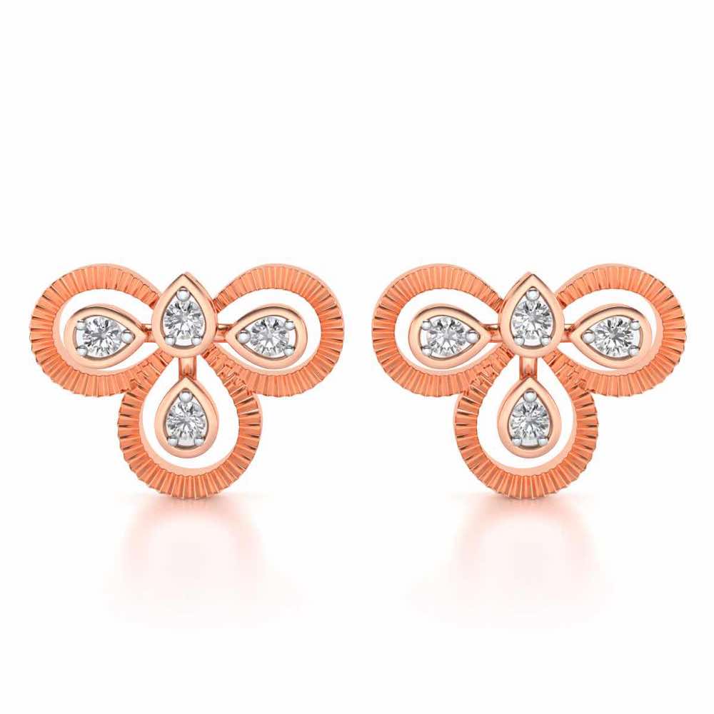 Triskeled Silver Earrings - Rose Gold - Image 1
