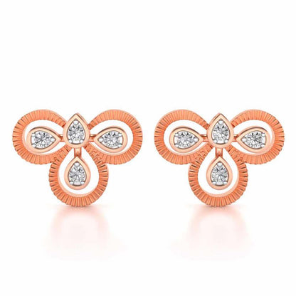 Triskeled Silver Earrings - Rose Gold - Image 1