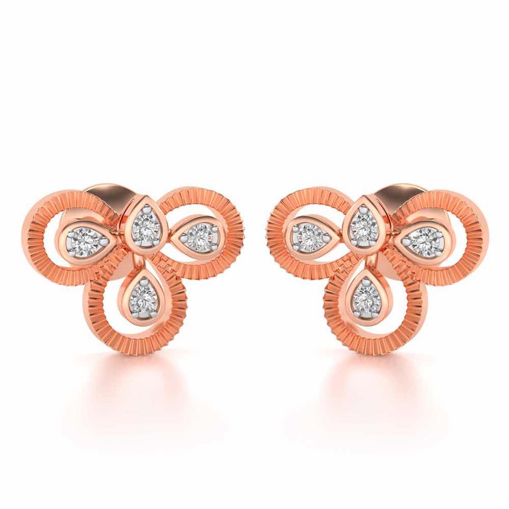 Triskeled Silver Earrings - Rose Gold - Image 2