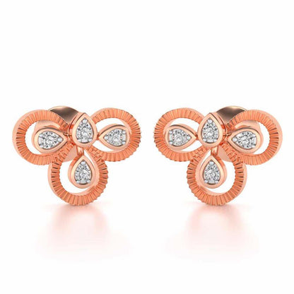 Triskeled Silver Earrings - Rose Gold - Image 2
