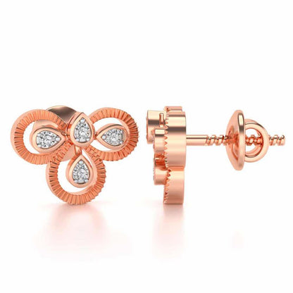 Triskeled Silver Earrings - Rose Gold - Image 4