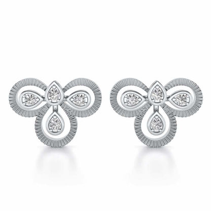 Triskeled Silver Earrings - White Gold - Image 1