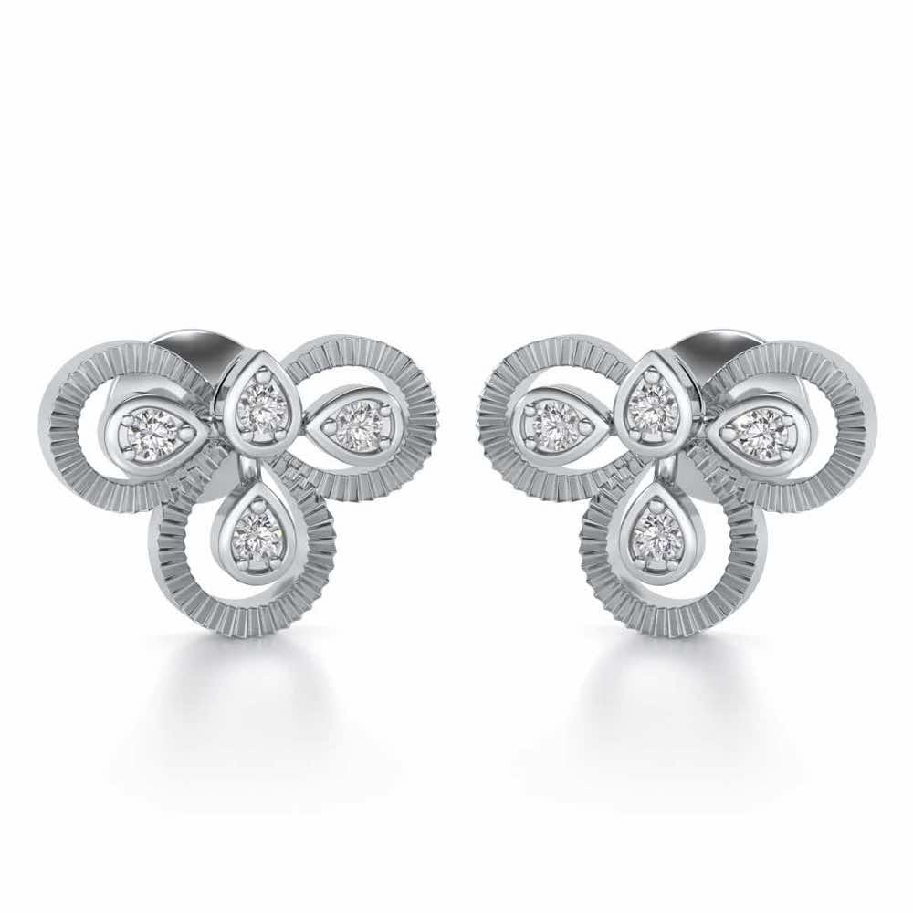 Triskeled Silver Earrings - White Gold - Image 2