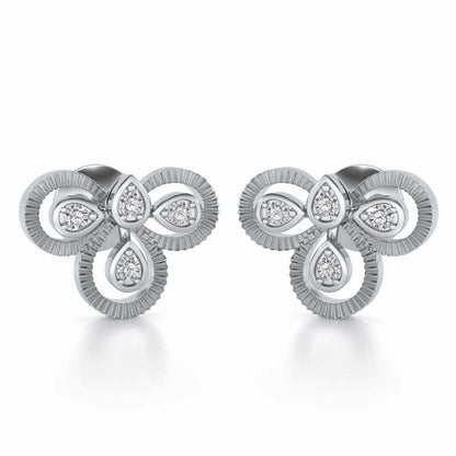 Triskeled Silver Earrings - White Gold - Image 2