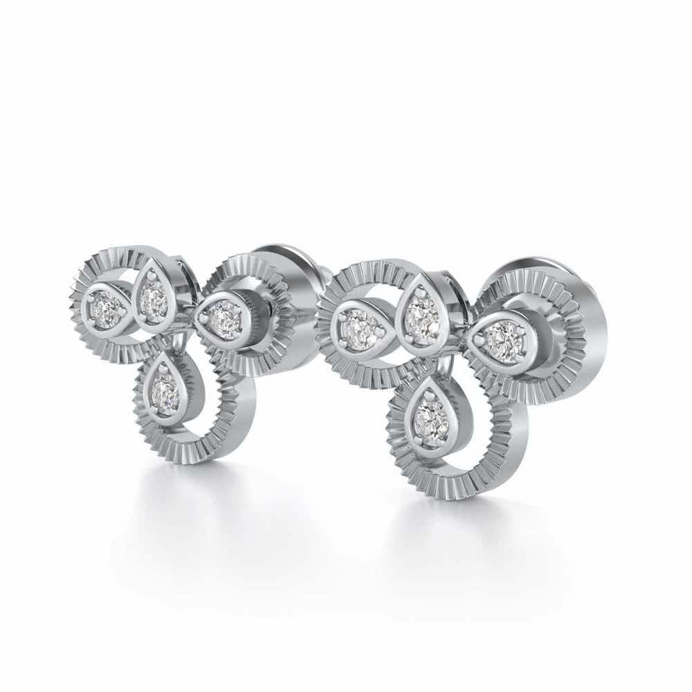 Triskeled Silver Earrings - White Gold - Image 3