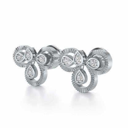 Triskeled Silver Earrings - White Gold - Image 3