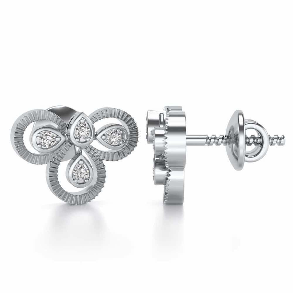 Triskeled Silver Earrings - White Gold - Image 4