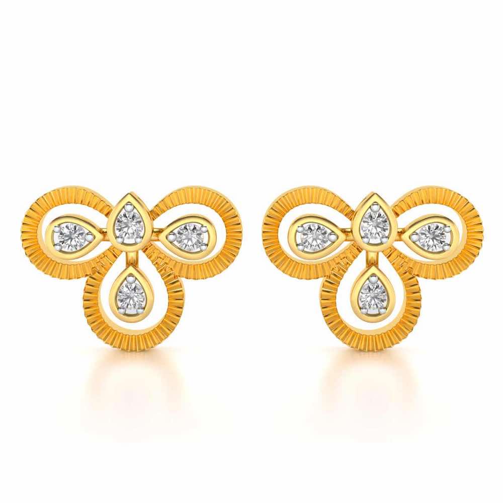 Triskeled Silver Earrings - Yellow Gold - Image 1