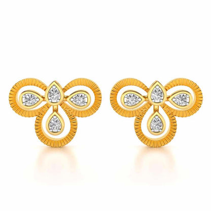 Triskeled Silver Earrings - Yellow Gold - Image 1