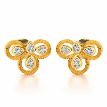 Triskeled Silver Earrings - Yellow Gold - Image 2