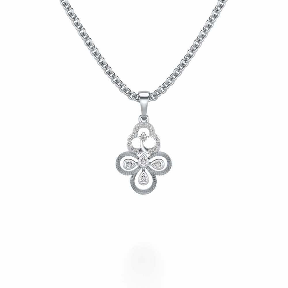 Triskeled Silver Pendant - White Gold - Image 1
