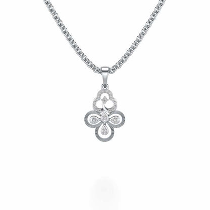 Triskeled Silver Pendant - White Gold - Image 1