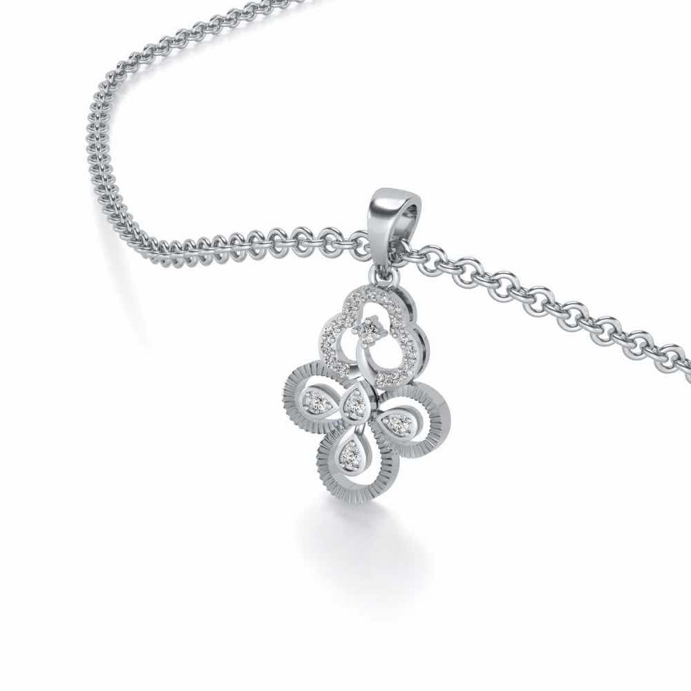 Triskeled Silver Pendant - White Gold - Image 2