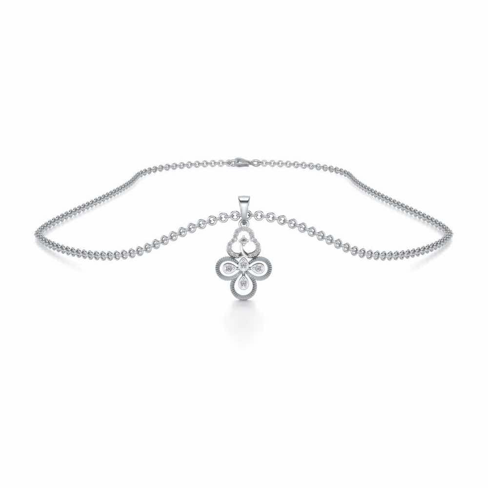 Triskeled Silver Pendant - White Gold - Image 3