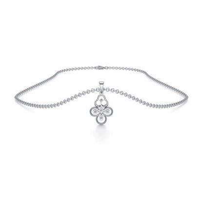 Triskeled Silver Pendant - White Gold - Image 3