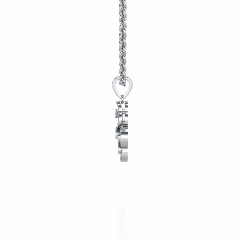 Triskeled Silver Pendant - White Gold - Image 4