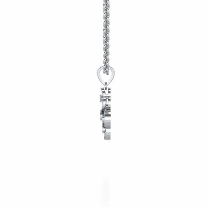 Triskeled Silver Pendant - White Gold - Image 4