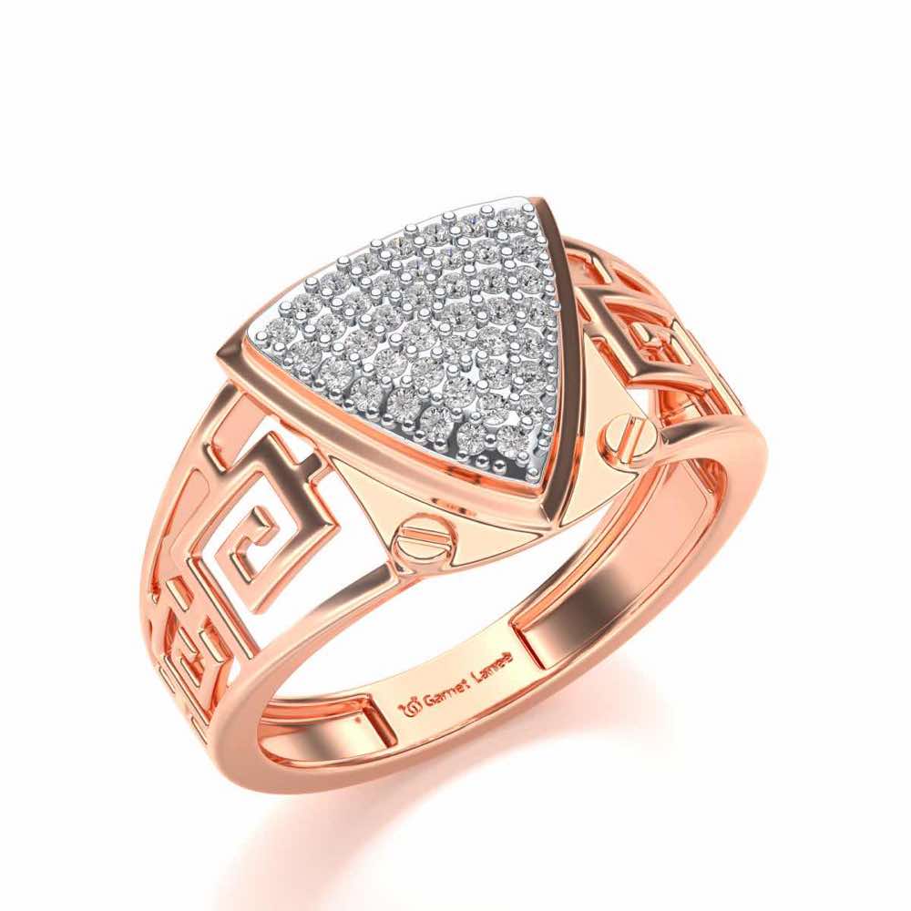 Triyambh Silver Ring For Men - Rose Gold - Image 1