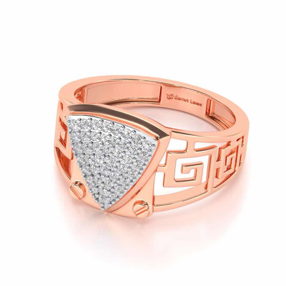 Triyambh Silver Ring For Men - Rose Gold - Image 2