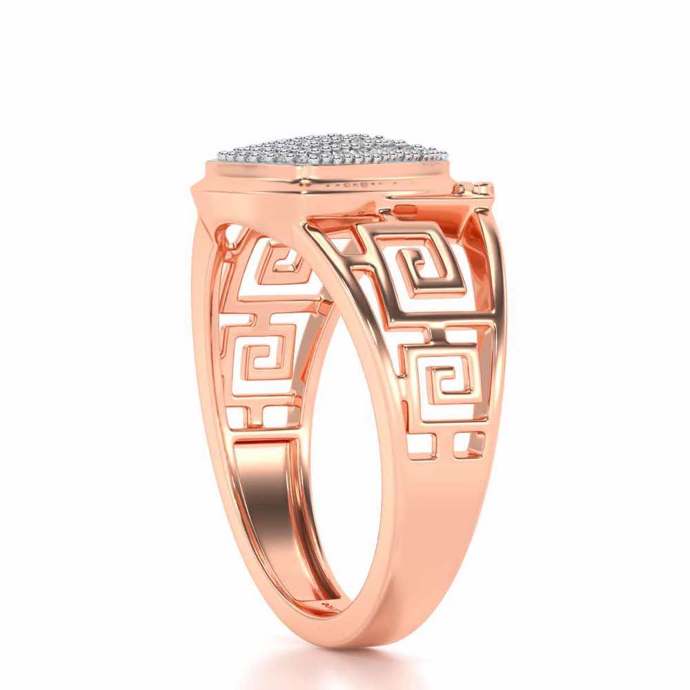 Triyambh Silver Ring For Men - Rose Gold - Image 3