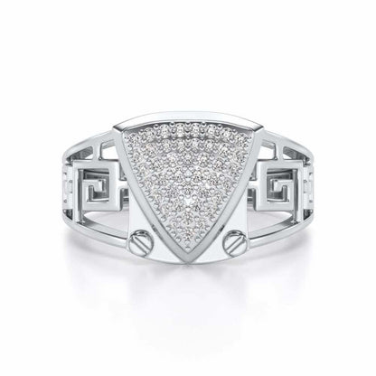 Triyambh Silver Ring For Men - White Gold - Image 4