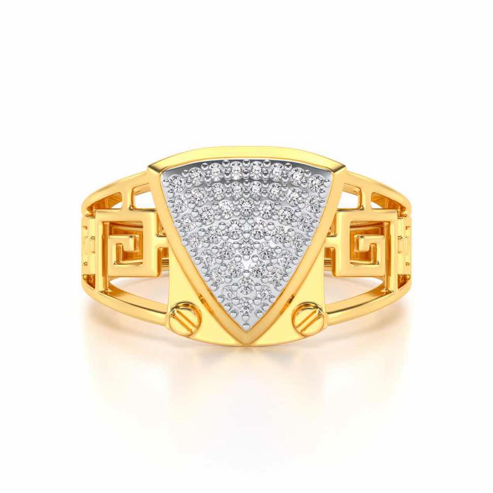 Triyambh Silver Ring For Men - Yellow Gold - Image 4