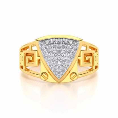Triyambh Silver Ring For Men - Yellow Gold - Image 4
