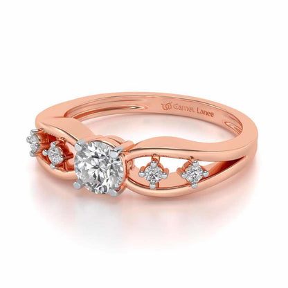 Tsaritsa Solitaire Silver Ring - Rose Gold - Image 2