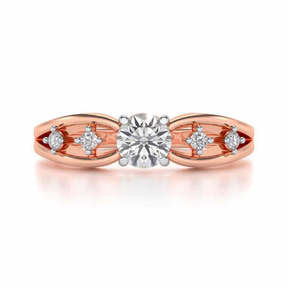 Tsaritsa Solitaire Silver Ring - Rose Gold - Image 4