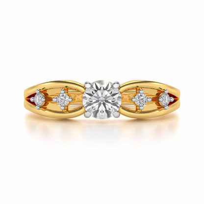 Tsaritsa Solitaire Silver Ring - Yellow Gold - Image 4