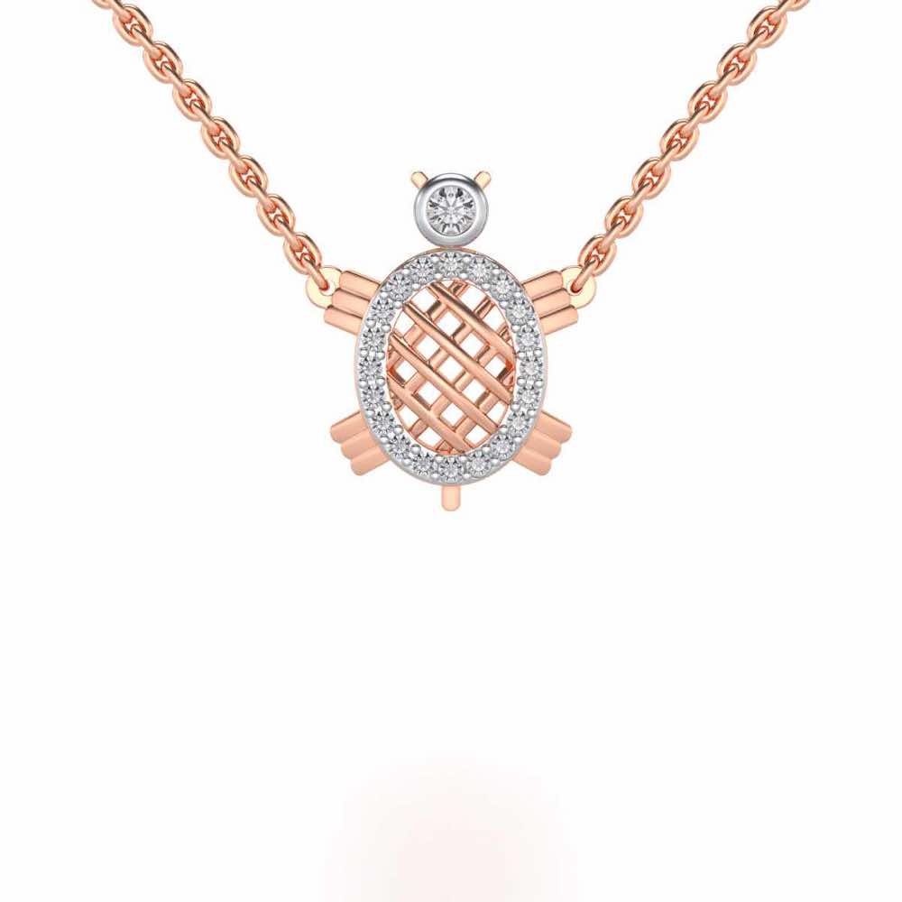 Turtle Silver Pendant - Rose Gold - Image 1
