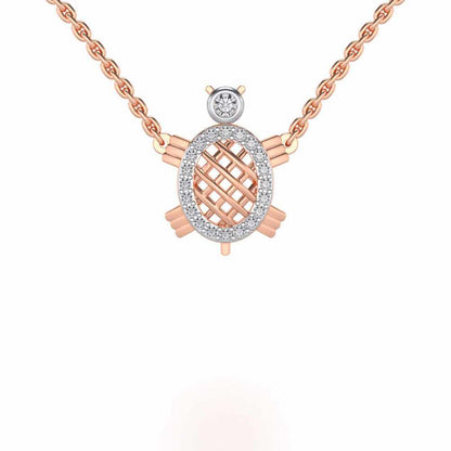 Turtle Silver Pendant - Rose Gold - Image 1