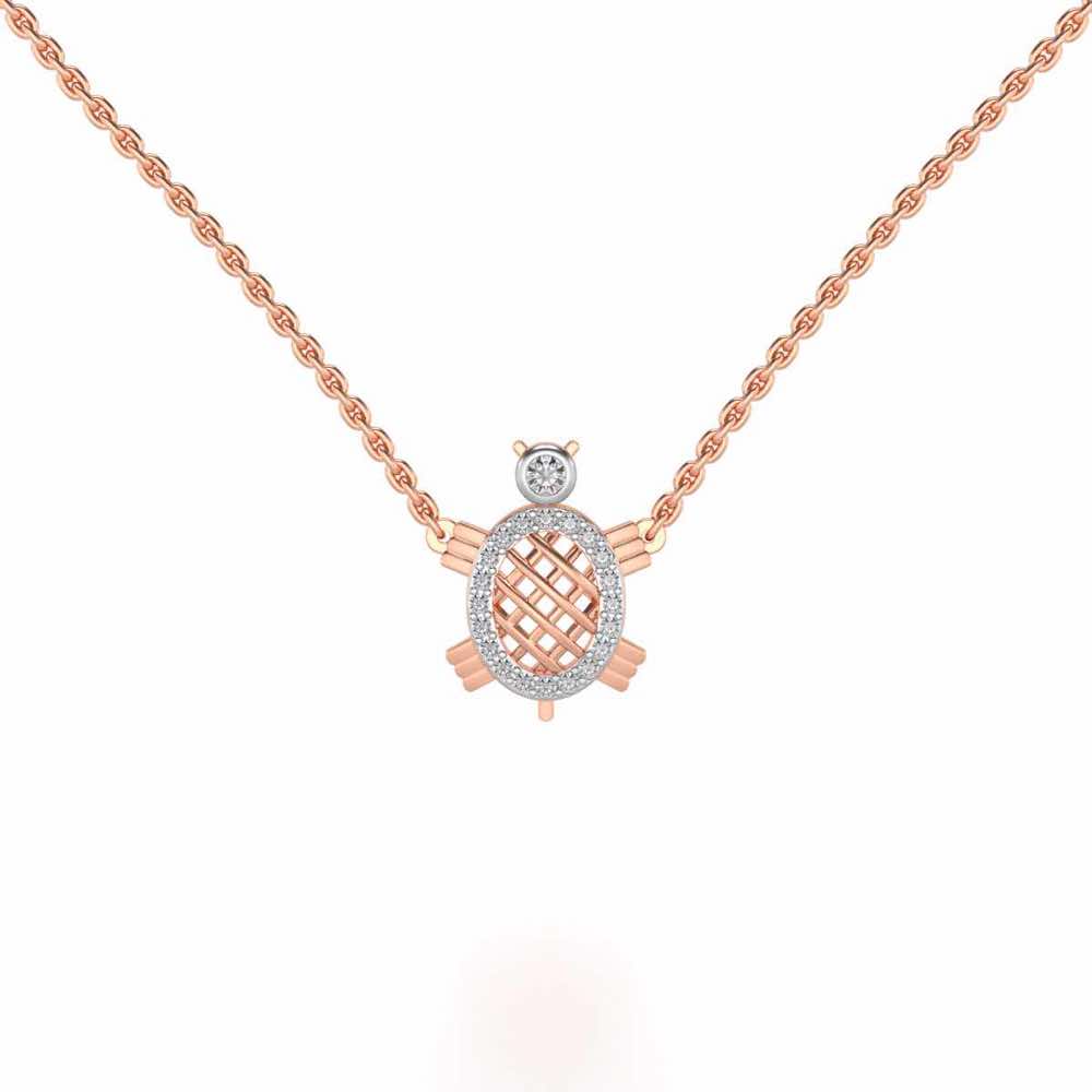 Turtle Silver Pendant - Rose Gold - Image 2