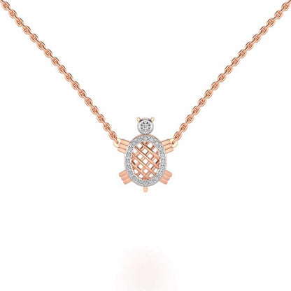 Turtle Silver Pendant - Rose Gold - Image 2