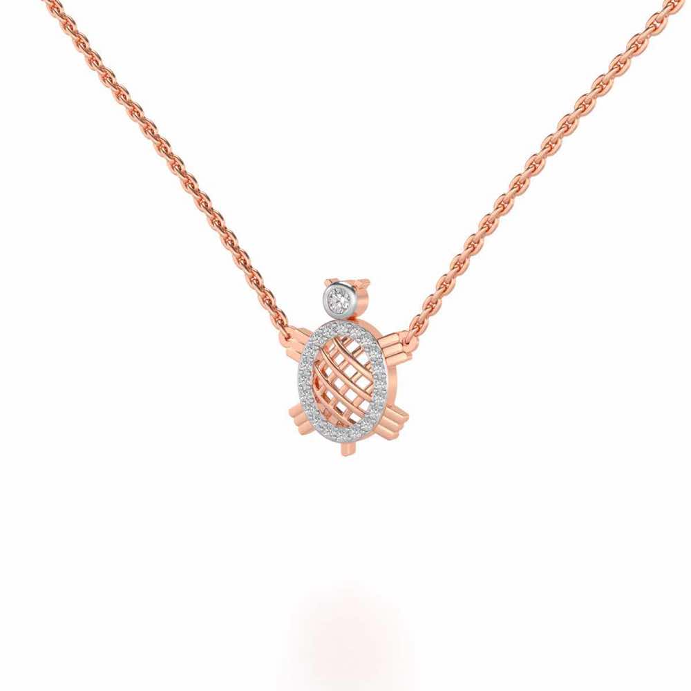 Turtle Silver Pendant - Rose Gold - Image 3