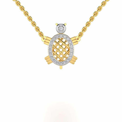 Turtle Silver Pendant - Yellow Gold - Image 1