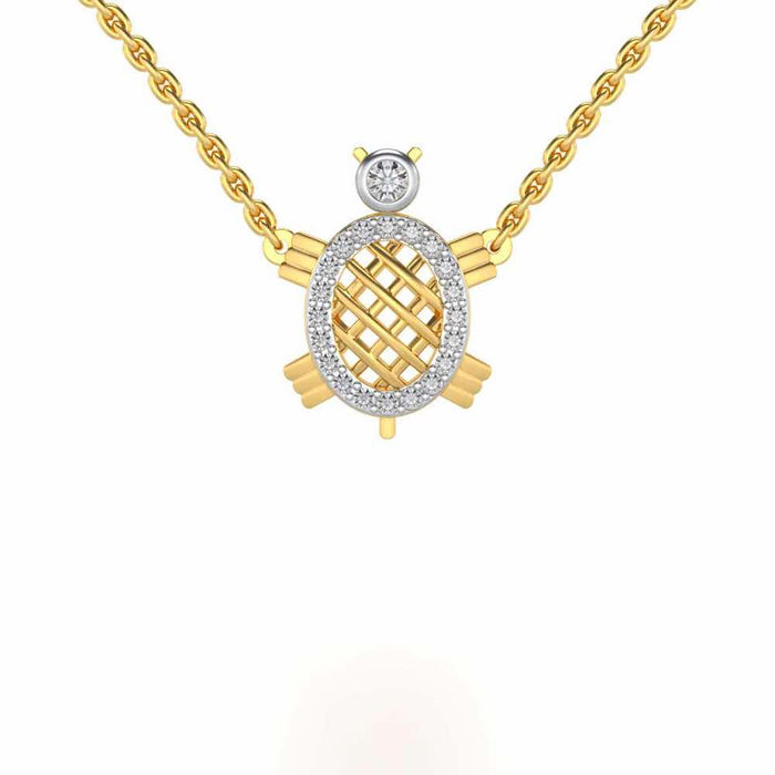 Turtle Silver Pendant - Yellow Gold - Image 1