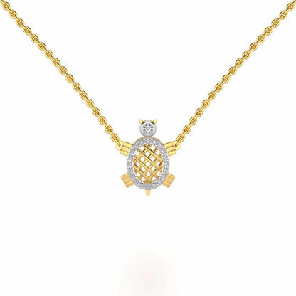 Turtle Silver Pendant - Yellow Gold - Image 2