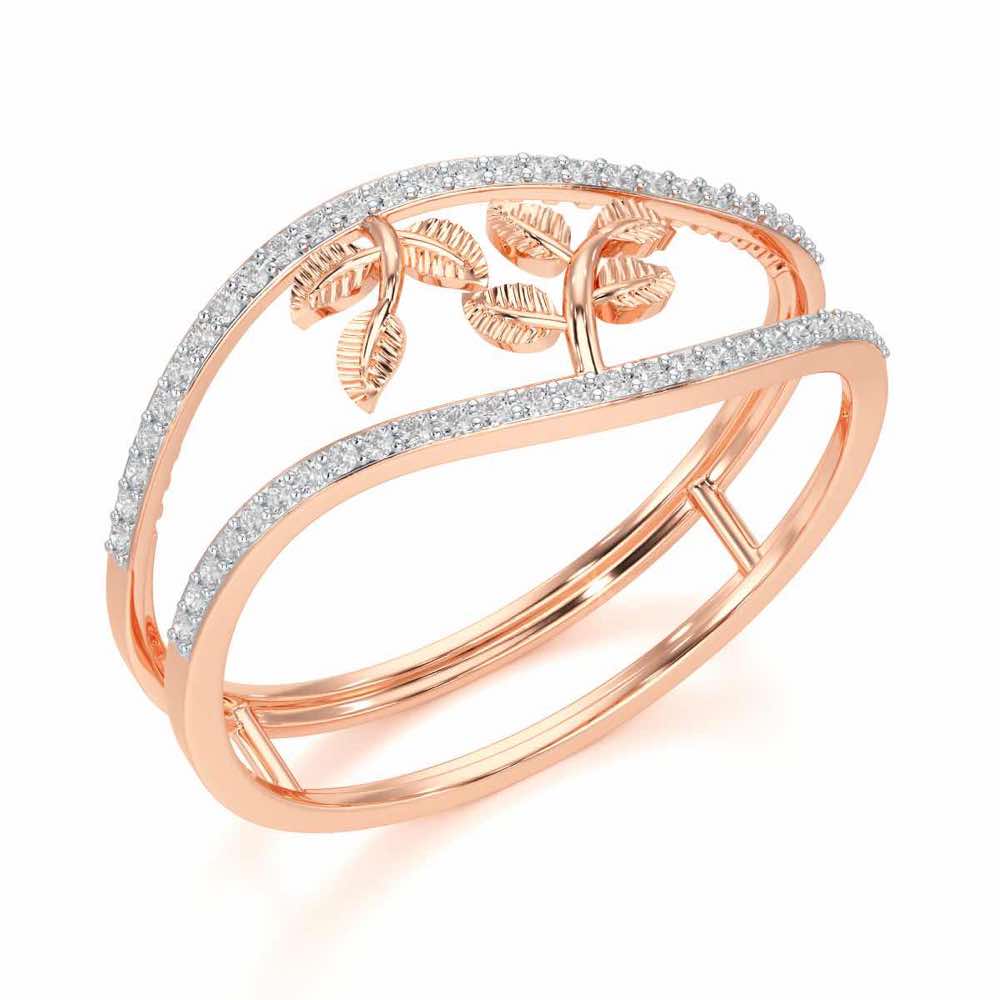 Twig Charm Silver Ring - Rose Gold - Image 1