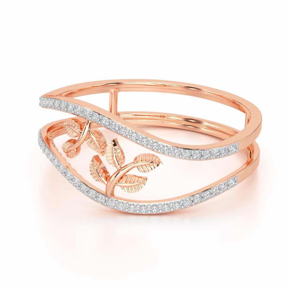 Twig Charm Silver Ring - Rose Gold - Image 2
