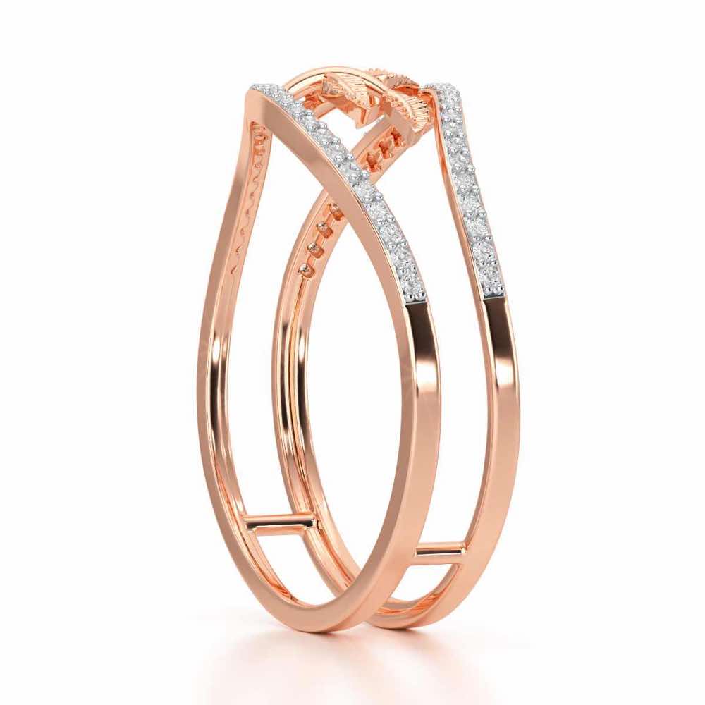 Twig Charm Silver Ring - Rose Gold - Image 3