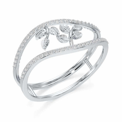 Twig Charm Silver Ring - White Gold - Image 1