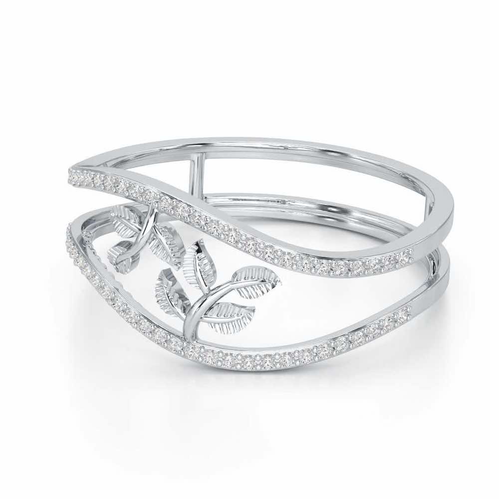 Twig Charm Silver Ring - White Gold - Image 2