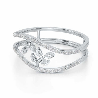 Twig Charm Silver Ring - White Gold - Image 2