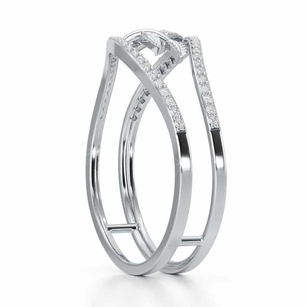 Twig Charm Silver Ring - White Gold - Image 3