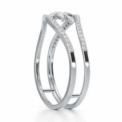 Twig Charm Silver Ring - White Gold - Image 3