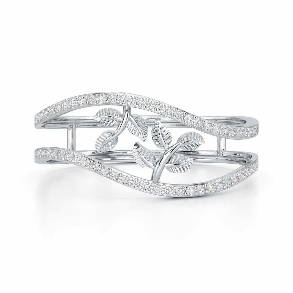 Twig Charm Silver Ring - White Gold - Image 4