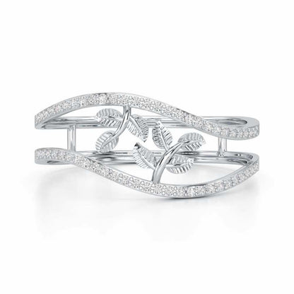 Twig Charm Silver Ring - White Gold - Image 4