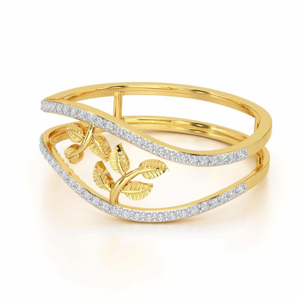 Twig Charm Silver Ring - Yellow Gold - Image 2