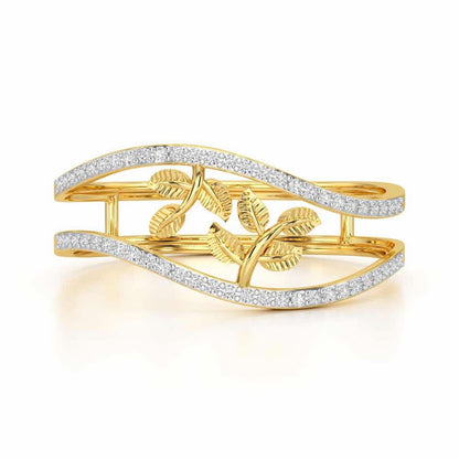 Twig Charm Silver Ring - Yellow Gold - Image 4